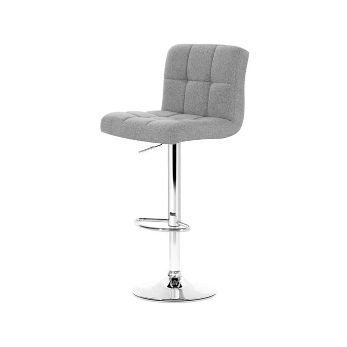 Artiss Set of 2 Grey Fabric Bar Stools