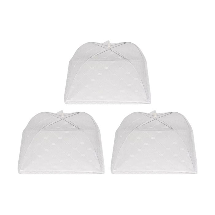 3PK Culinary Kitchen Umbrella Mesh Cover Food Protector Lid 40cm Clear