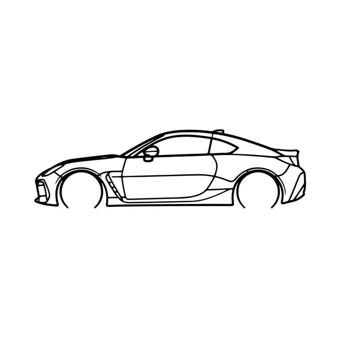 Ignite Laser Subaru 2022 BRZ Silhouette Metal Wall Art Coated Black 15.7inch/40cm