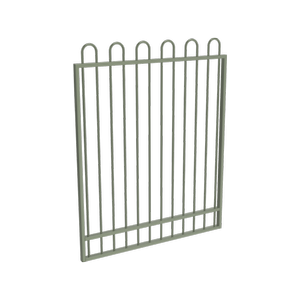 ProtectorAl 800 - 1200 x 1500mm Pale Eucalypt Aluminium Pool Gate Loop Top With Mid Rail