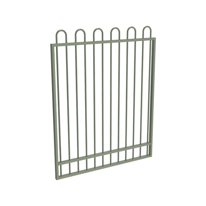ProtectorAl 800 - 1200 x 1500mm Pale Eucalypt Aluminium Pool Gate Loop Top With Mid Rail