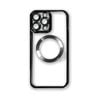 Magsafe Clear Plating Slim Magnetic Case Cover - For Apple iPhone 14 Pro (Black)