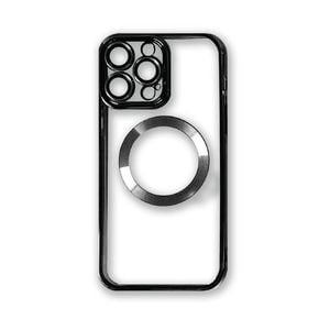 Magsafe Clear Plating Slim Magnetic Case Cover - For Apple iPhone 14 Pro (Black)