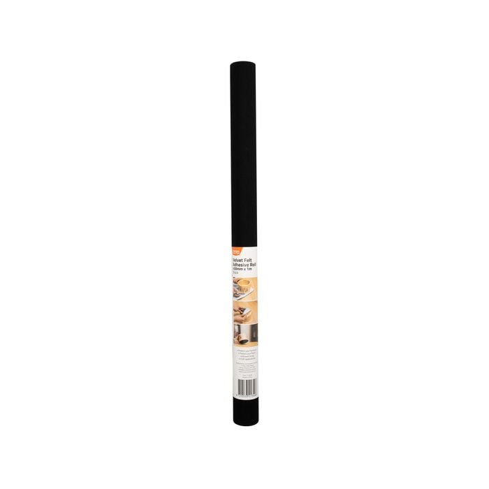 Taskmaster 450mm x 1m Black Velvet Felt Adhesive Roll