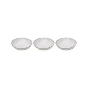 3pc Ladelle Marguerite Stoneware Shallow Serving Bowl Set 11.3x3cm White