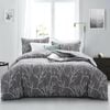 Luxor Super King Grey Branches Design Cotton Quilt Doona Duvet Cover Set