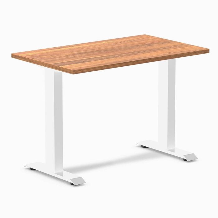 Desky Fixed Height Mini Prime Oak Desk 1000x600mm White Leg
