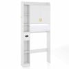 Costway Storage Cabinet Adjustable Laundry Shelf Rack Organizer White