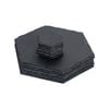 Argon Tableware 12pc Hexagonal Slate Placemats & Coasters Set - Black Natural Stone Dinnerware Plate Placemats Drink Mats