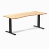 Desky Fixed Height Bamboo Ergo Edge Desk 180x75cm Matte Black Leg