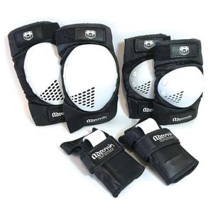 6pc Adrenalin Skateboard & Scooter Knee/elbow Wrist Protection Set Wht Adult Xl