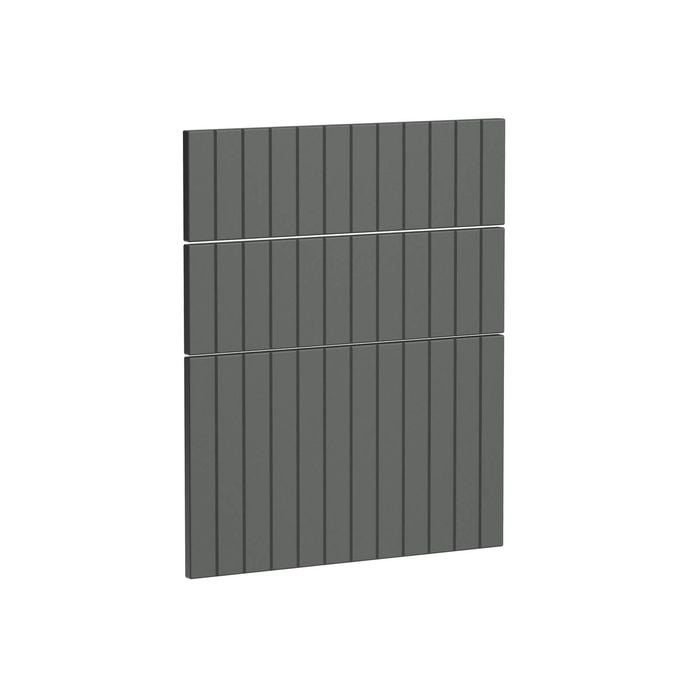 Kaboodle 600mm Grey Fig V-Groove 3 Drawer Panels