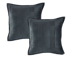 Bianca Pair of Dayton Charcoal European Pillowcases