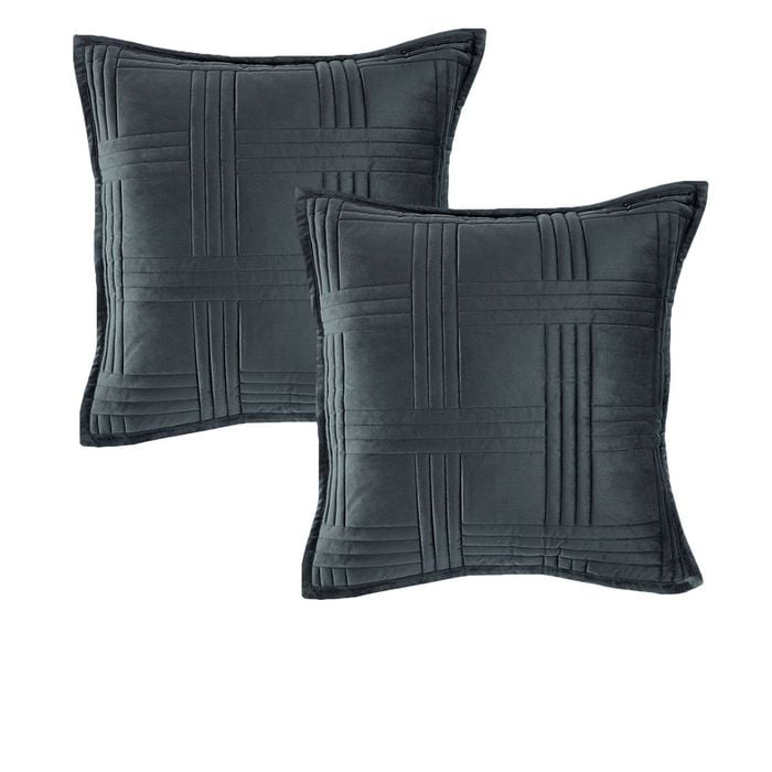 Bianca Pair of Dayton Charcoal European Pillowcases