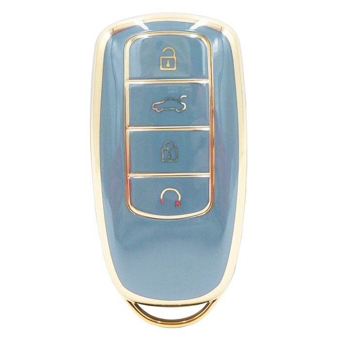Key Zone Replacement Car Key Sleeve to suit Chery Omoda 5 - Dark Cyan with Golden Trim