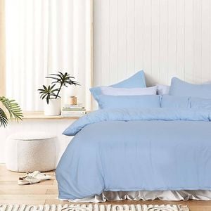 Queen Bed Quilt Cover Set - Blue