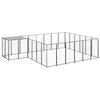 vidaXL Dog Kennel Black 12.1 m² Steel