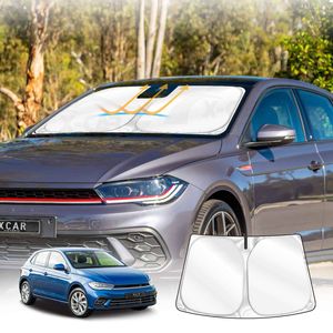 Windscreen Sun Shade For Volkswagen Polo Mk6 Hatch 2018-onwards Blocks Uv Rays Foldable Custom Wind Screen Visor Protector