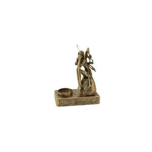 Willow & Silk Alloy 19.5cm Antique Gold Fairy Tealight Candle Holder