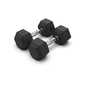 2x 10kg Hex Dumbbell Set Rubber Coated Hand Weights Workout Home Gym