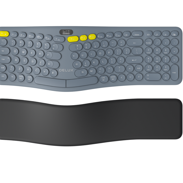 Delux-ergonomic Wireless Keyboard Gm903cv, Device With Wrist Rest, Bluetooth