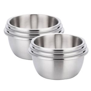 SOGA 2X 3Pcs Deep Matte Stainless Steel Bowls Set