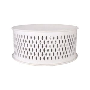Florian Round Coffee Table Side MDF Wood  - White
