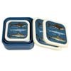 3pc Rex London Kids Plastic Snack Box Square Set - Sharks