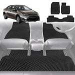 6D Diamond Car Floor Mats for Toyota Corolla 2018-Current-Full Set-Black-Outback GT