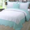 Georges Fine Linens Celeste Mint Trim Bedspread Set King