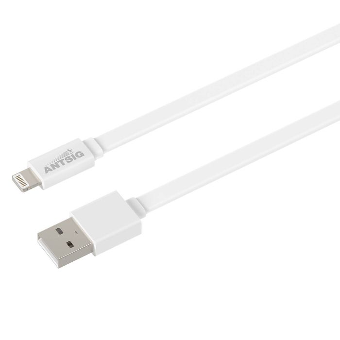 Antsig 2m USB-A To Lightning Flat Silicone Cable