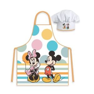 Disney Minnie Mouse And Mickey Mouse Kids Apron And Chef's Hat Set