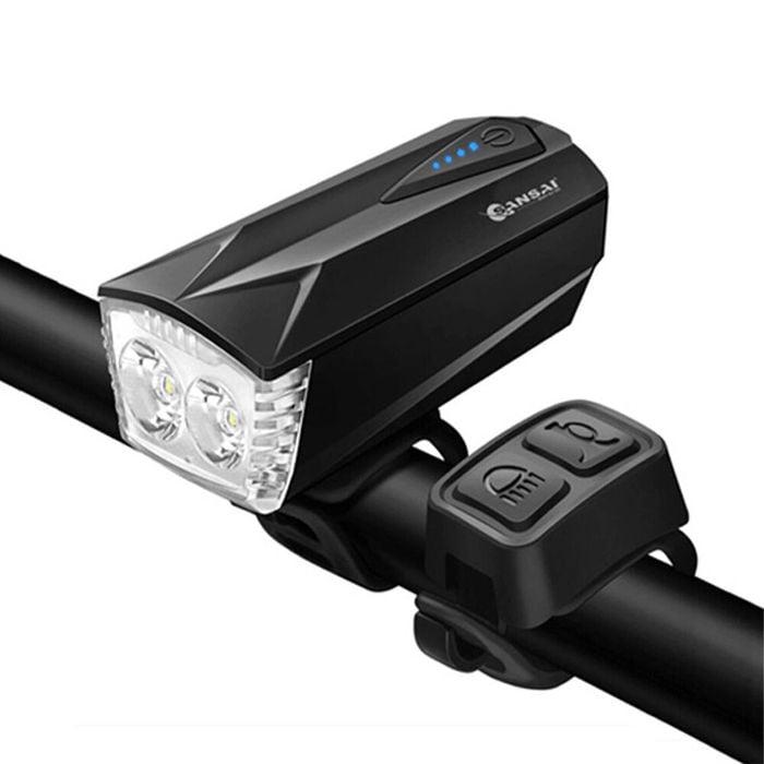 Sansai Rechargeable In Line Control Bicycle 5W LED Headlight w/ Horn 93x46x60mm