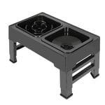 Pawz Adjustable Elevated Pet Feeder Bowl Black