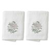 2x Pilbeam Living Chrysanthe 32x32cm Cotton Face Washer - White