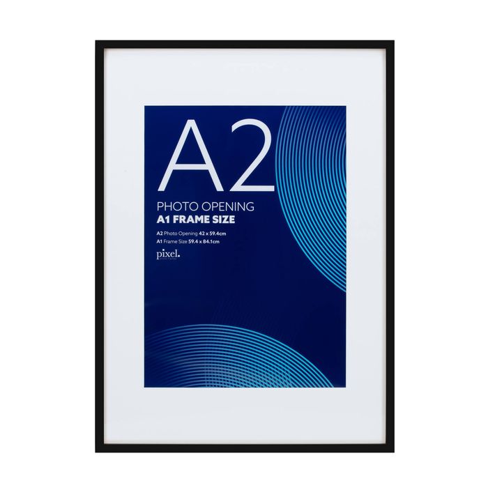 Pixel Black A1 Mat to A2 Poster Frame 