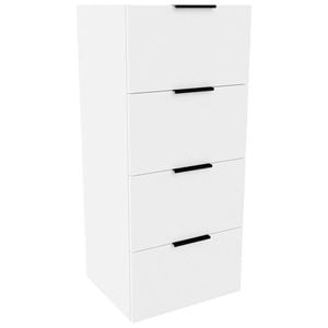 Lugna 1024 x 450 x 380mm White 4 Drawer Ready to Assemble Unit - White