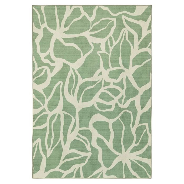 Loopsie-220cm X 150cm-farringdon Printed Green Washable Rug