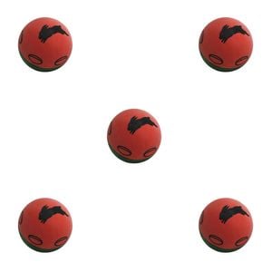 5PK NRL South Sydney Rabbitohs NRL Super-High Bounce Ball 60mm - Red