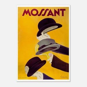 Galrie Mossant Hat Company Vintage Framed Advertising Poster for Home Décor Art Print, Poster Only, A3 30 x 42cm (12 x 16inch)