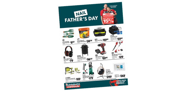 Front cover of Fathers Day catalogue.
