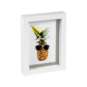 Nicola Spring 5" x 7" White 3D Box Photo Frame - 4" x 6" Mount