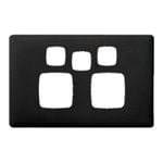 HPM Linea Cover Plate Double Powerpoint with Extra Switch Asphalt