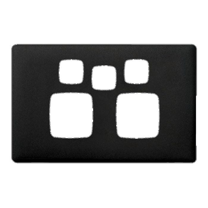 HPM Linea Cover Plate Double Powerpoint with Extra Switch Asphalt