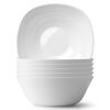 Argon Tableware Square Opalware Pasta Bowls - 21cm - White - Pack of 6