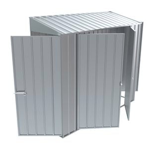 Build-a-Shed 0.8 x 2.3 x 2.0m Tunnel Shed Tunnel Hinged Door Plus Double Hinged Side Door - Zinc