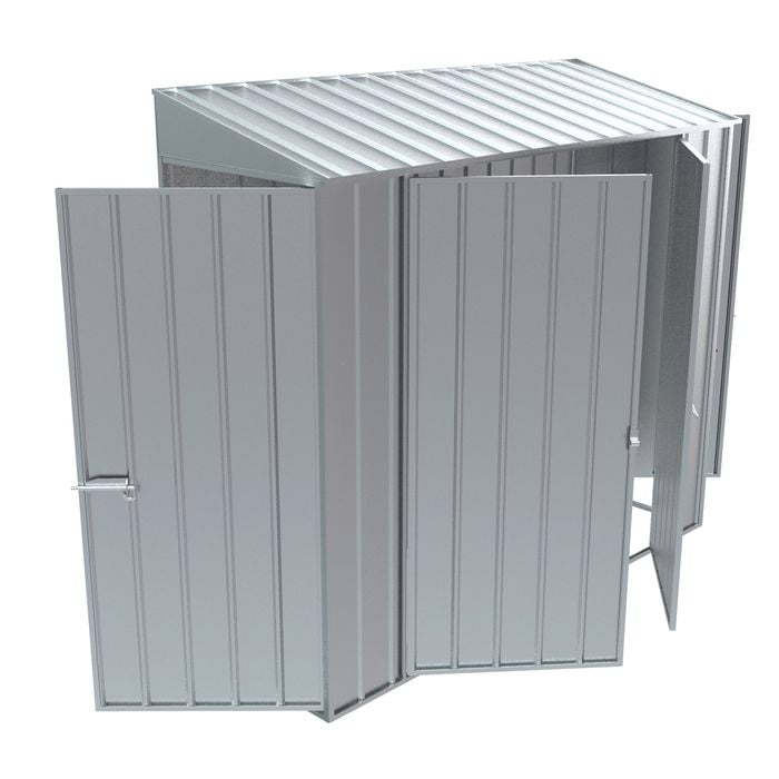 Build-a-Shed 0.8 x 2.3 x 2.0m Tunnel Shed Tunnel Hinged Door Plus Double Hinged Side Door - Zinc