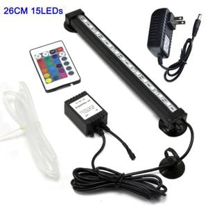 LED Aquarium Lights Submersible Air Bubble RGB Light for Fish Tank Underwater 28  CM