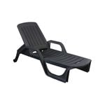 TULUM FIXED SUNLOUNGE 190 x 71 x 46 cm - ANTHRACITE