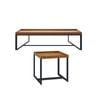 HomeStar Regent Side Table Set With Black Legs - Oak Veneer